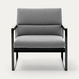 Ditre Italia Daytona Armchair in grey leather, black metal frame