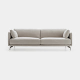 Ditre Italia Krisby Sofa in light grey fabric, sculpted metal feet