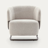 Ditre Italia Marabu Armchair in cream fabric, black tubular base
