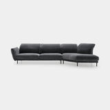 Ditre Italia On Line Sofa in anthracite fabric, black feet