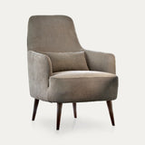 Ditre Italia Ray Armchair in taupe fabric, dark wood legs