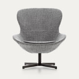 Ditre Italia Round Armchair in grey fabric, swivel base