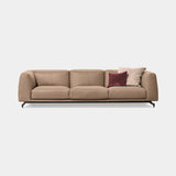 Ditre Italia St. Germain Sofa in tan leather, black lacquered feet