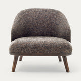 Ditre Italia St Tropez Armchair in brown textured fabric, wooden legs