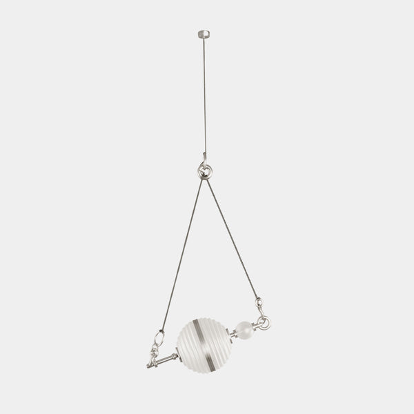 Dolce White Frosted Glass & Brushed Nickel Pendant Lamp