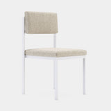 Domkapa Bondi Outdoor Dining Chair, light outdoor fabric with a White Texturized frame
