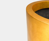 Dorata Gold Leaf Luxury Floor Planter, detail of the gold leaf rim