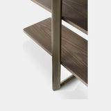 Doria Cross Brace Luxury Bookcase shown in brown burnished brass