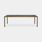 Doria Slender Metal Base Luxury Dining Table with a wood top