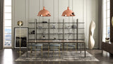 Doria Slender Metal Base Luxury Dining Table in a room setting