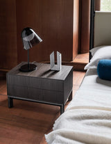 Doria Two Drawer Luxury Bedside Table in a room setting