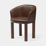 Dorsoduro Cylinder Leg Luxury Dining Chair, shown in coffee fabric, second view