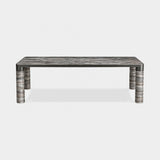 Dorsoduro Cylinder Leg Marble Luxury Dining Table in Travertino Silver marble