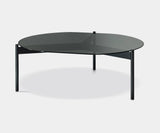 Elegant Round Coffee Table with Smoke Glass Top - Luxury Décor
