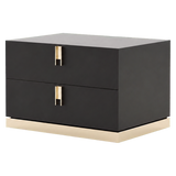 Laskasas Emily Luxury Bedside Table in Black with transparent background