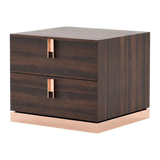 Laskasas Emily Luxury Bedside Table in Smoked Eucalyptus Copper with transparent background