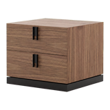 Laskasas Emily Luxury Bedside Table in Walnut with transparent background