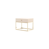 Laskasas Ester Bedside Table in White Gold with transparent background