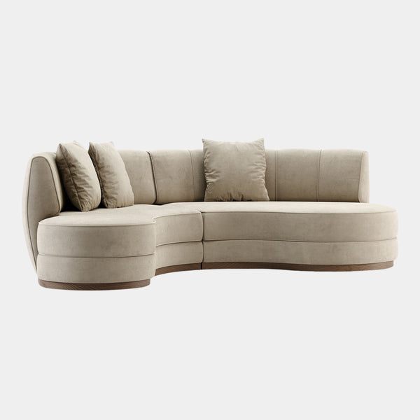 Everleigh Velvet Luxury Curvilinear Sofa