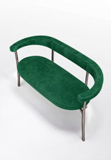 Fendente Curved Back Luxury Bench, side view