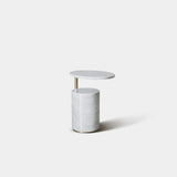 Fenwick Solid Marble Luxury Side Table: bianco Carrara marble