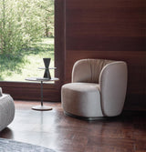 Festone Draped Back Luxury Lounge Chair in a room setting