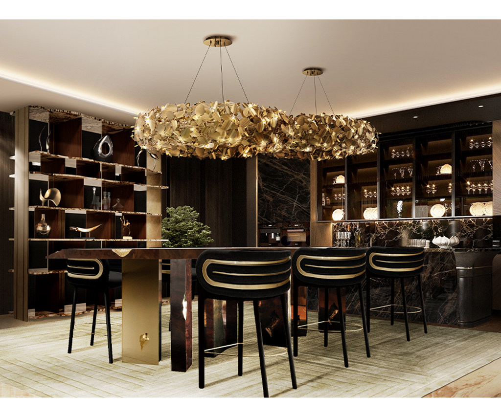 Gatsby Art Deco Bar Chair: Black Velvet & Polished Brass | Touched ...
