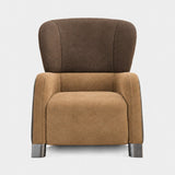 Gerla Conical Luxury Lounge Chair in tan nubuck leather, shown with head rest