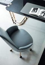 Giorgio Collection Charisma Office Chair in grey blue leather, shown at the Charisma Desk
