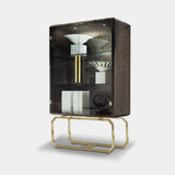 Giorgio Collection Infinity Display Cabinet with Glass Doors in Makore mahogany