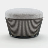 Giorgio Collection Moonlight Swivel Chair Ottoman in light grey velvet