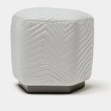 Giorgio Collection Moonlight Vanity Ottoman in light grey velvet