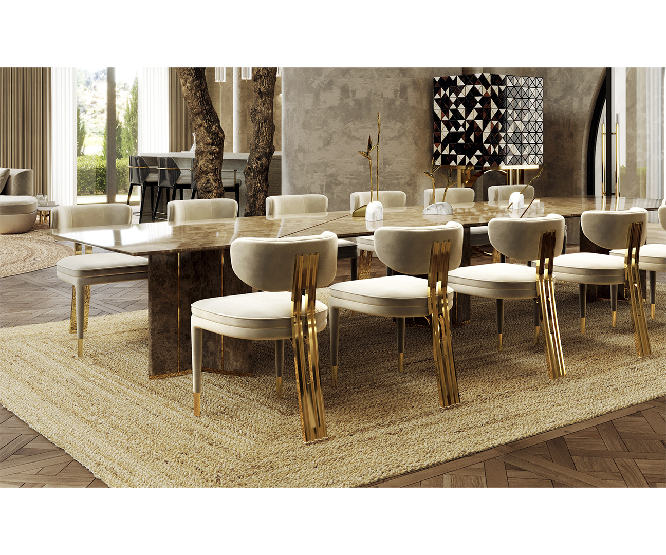 Aureum Dining Chair: Art Deco Luxury Redefined. | Touched Interiors