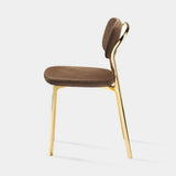 Golfo Floating Back Luxury Dining Chair in chocolate brown
