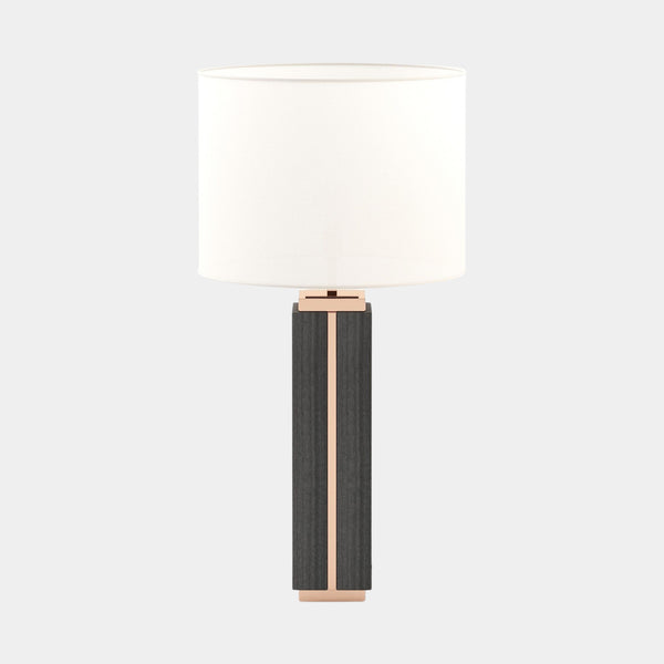 Grey Eucalyptus Table Lamp with Rose Gold Detailing