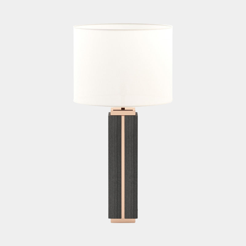 Grey Eucalyptus Table Lamp with Rose Gold Detailing