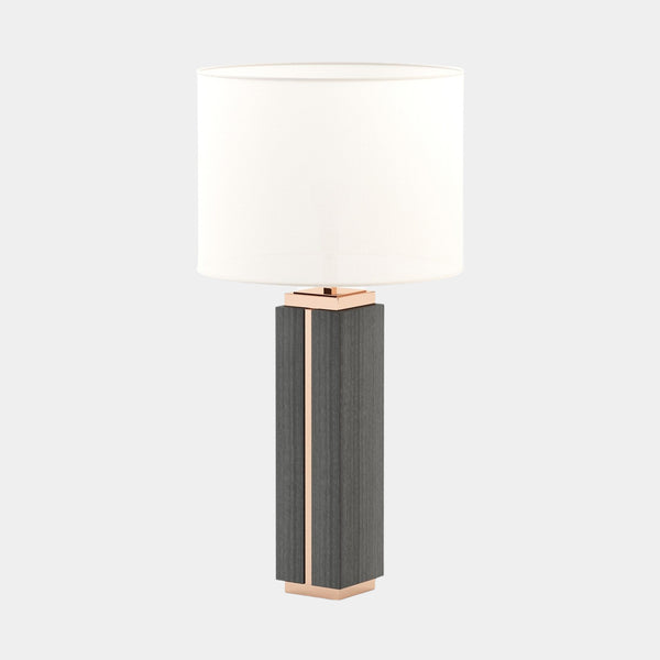 Grey Eucalyptus Table Lamp with Rose Gold Detailing