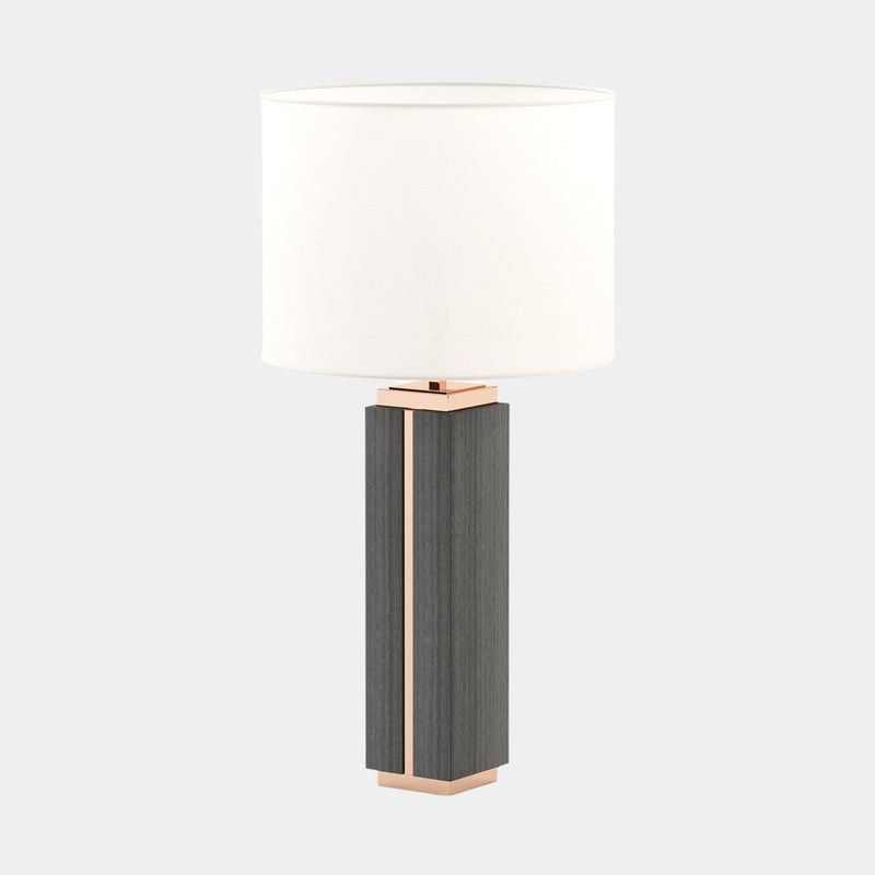 Grey Eucalyptus Table Lamp with Rose Gold Detailing