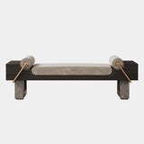 Grey Kenzo Marble & Black Stained Ashwood Luxury Bench