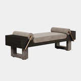 Grey Kenzo Marble & Black Stained Ashwood Luxury Bench