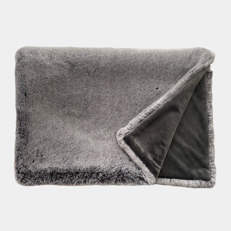 Grey Squirrel Premium Faux Fur Throw