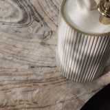 Hand-Woven Champagne Marble Viscose Rug, detail