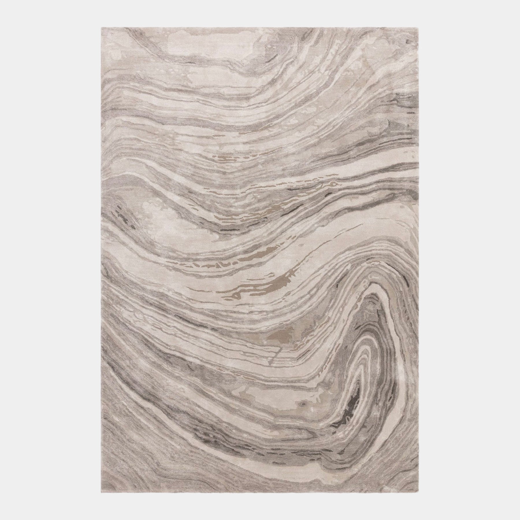 HandWoven Calacatta Marble Viscose Rug Touched Interiors