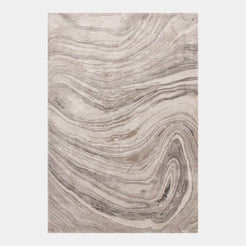 Hand-Woven Calacatta Marble Viscose Rug