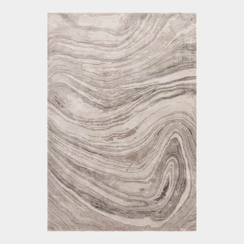Hand-Woven Calacatta Marble Viscose Rug