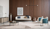 Harlow Floating Frame Luxury Armchair styled in a luxury interior