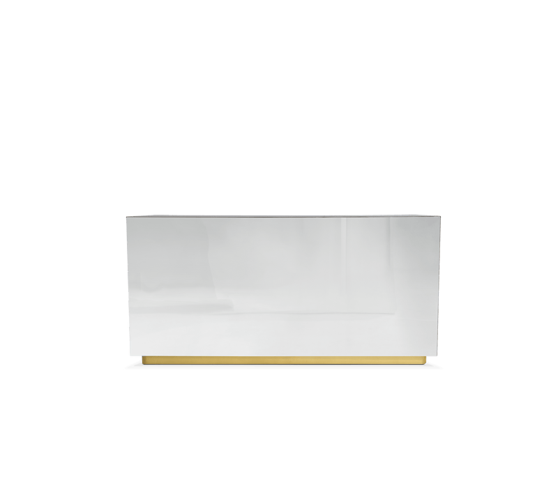 Modern Nightstand with Golden Interior and Smoked Glass