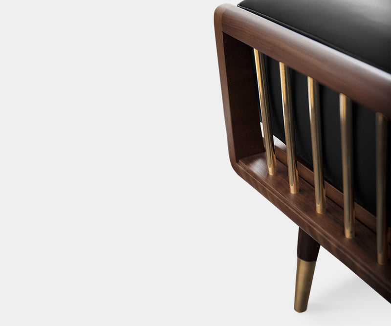 High-End Home Decor Featuring Essential Home Brando Bench Ottoman