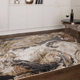 High-Shine Marble Luxury Rug, shown in a room setting