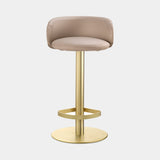 Ilaria Gas Lift Luxury Bar Stool, shown with satin brass base
